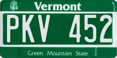 VT license plate PKV452