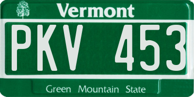 VT license plate PKV453