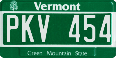 VT license plate PKV454