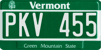 VT license plate PKV455