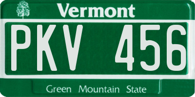 VT license plate PKV456