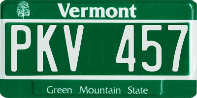 VT license plate PKV457