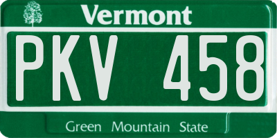 VT license plate PKV458