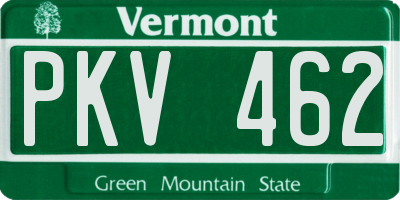 VT license plate PKV462