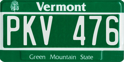 VT license plate PKV476