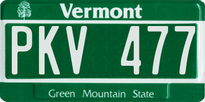 VT license plate PKV477
