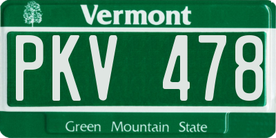 VT license plate PKV478