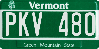 VT license plate PKV480
