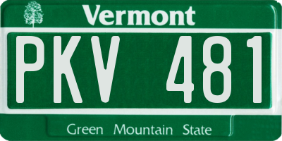 VT license plate PKV481