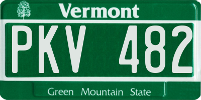 VT license plate PKV482