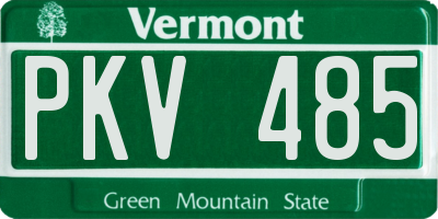 VT license plate PKV485