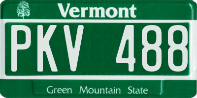 VT license plate PKV488