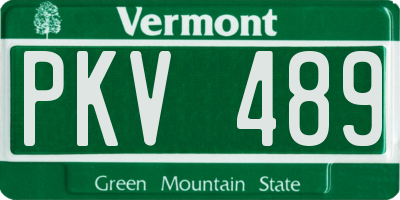 VT license plate PKV489
