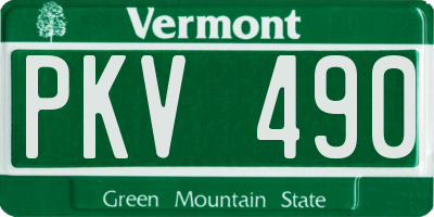 VT license plate PKV490