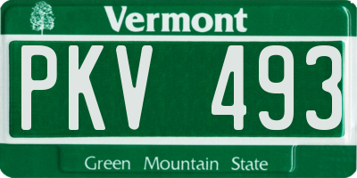 VT license plate PKV493