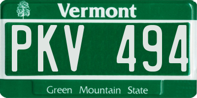 VT license plate PKV494