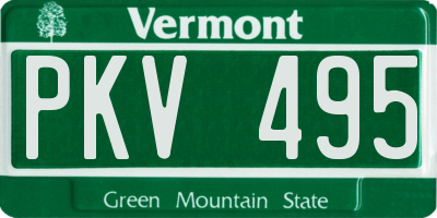 VT license plate PKV495