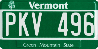 VT license plate PKV496