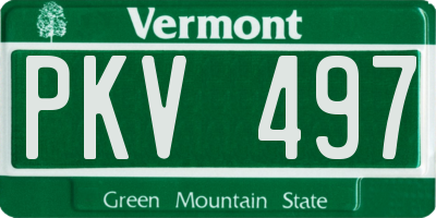VT license plate PKV497
