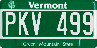 VT license plate PKV499