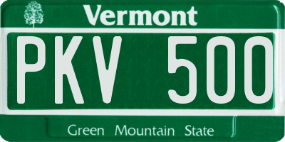 VT license plate PKV500