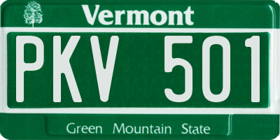 VT license plate PKV501