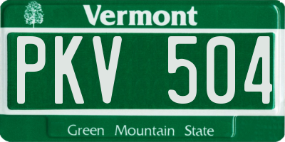 VT license plate PKV504