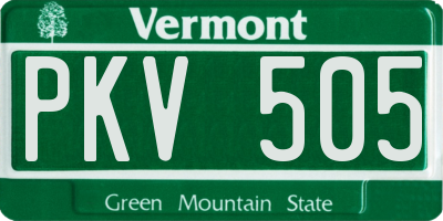 VT license plate PKV505