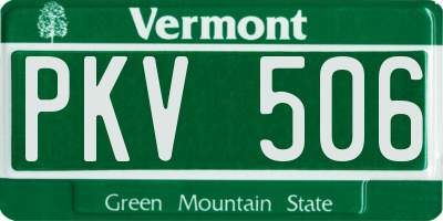 VT license plate PKV506