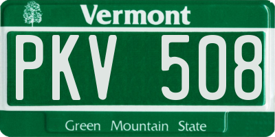 VT license plate PKV508