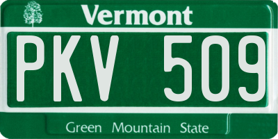 VT license plate PKV509