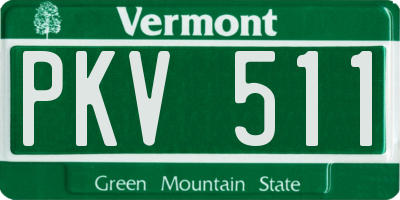 VT license plate PKV511