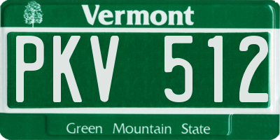 VT license plate PKV512