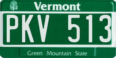 VT license plate PKV513
