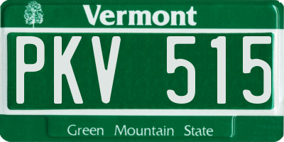 VT license plate PKV515
