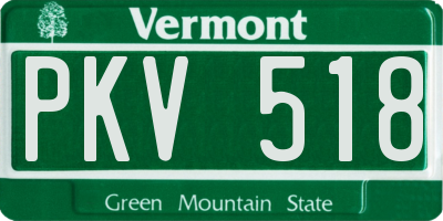 VT license plate PKV518