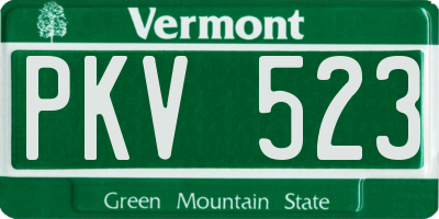 VT license plate PKV523