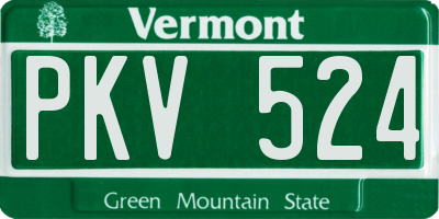 VT license plate PKV524