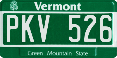 VT license plate PKV526
