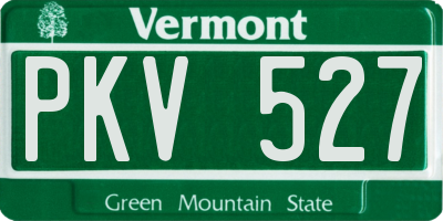 VT license plate PKV527