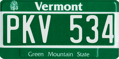 VT license plate PKV534