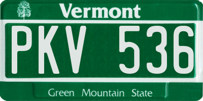 VT license plate PKV536