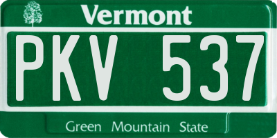 VT license plate PKV537