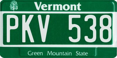 VT license plate PKV538