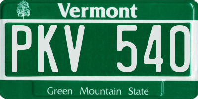 VT license plate PKV540
