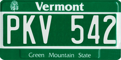 VT license plate PKV542