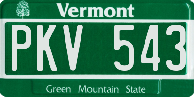 VT license plate PKV543