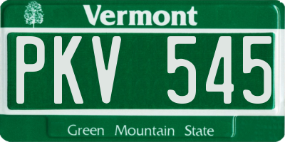 VT license plate PKV545