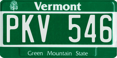 VT license plate PKV546