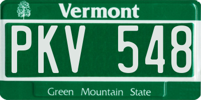 VT license plate PKV548